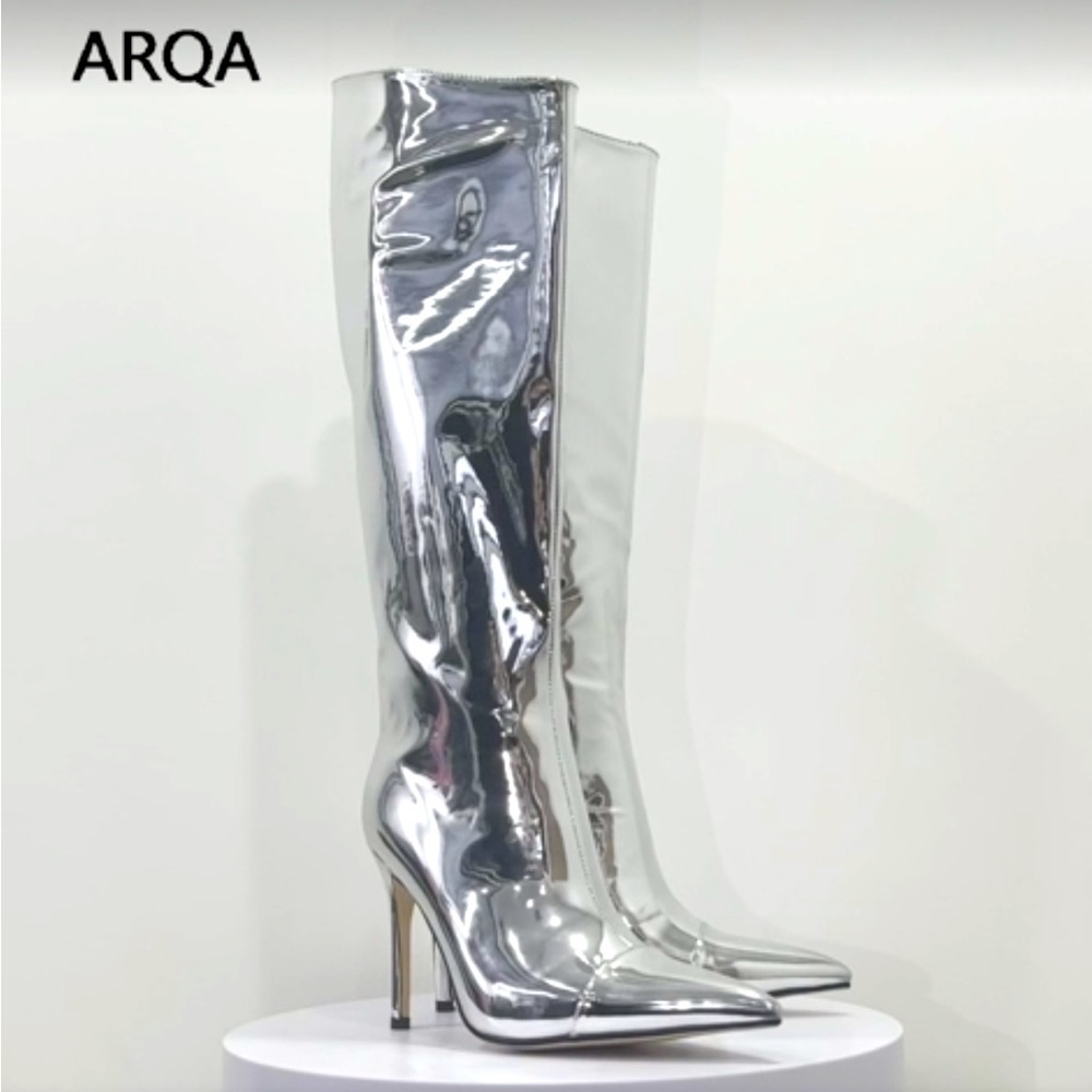 New Arqa Metallic High Boots Stiletto - Picture 16 of 17